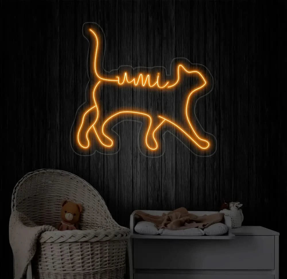 Custom Cat Name Neon Sign Cat Neon Sign Personalized Neon sign Cat Decor Kids Room Decor Gift For Kids Birthday Party