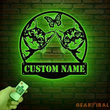 Custom Cat Sign with LED Lights - Personalized Cat Name Door Hanger - Metal Peeking Cat Wall Art - Kitten Welcome Sign