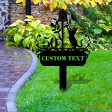Custom Cat With Clock Breed Metal Sign Cat Address Plaque Cat Address Number Stake Personalized Cat Garden Sign Cat