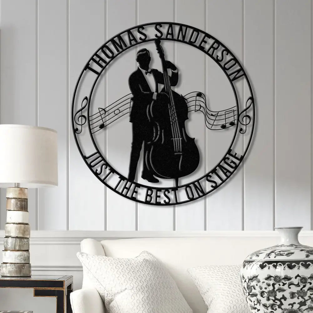 Custom Cello Player Name Metal Sign Personalized Musician Wall Decor Music Entertainer Gift Cello Artist Wall Hanging