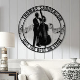 Custom Cello Player Name Metal Sign Personalized Musician Wall Decor Music Entertainer Gift Cello Artist Wall Hanging