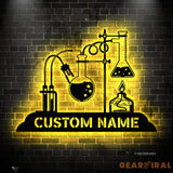 Custom Chemistry Teacher Metal Sign with Led Light - Science Teacher Sign - Chemist Name Sign - Science Home Decor