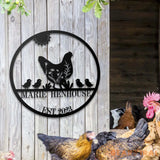 Custom Chicken Farm Metal Sign - Farm Coop Sign - Personalized Chicken Farm Sign - Family Name Metal Sign for Farm
