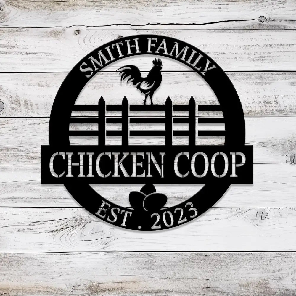 Custom Chicken Metal Sign Farm house Decor Personalized Chicken Coop Sign Name Chicken coop Wall Art Hen House Sign