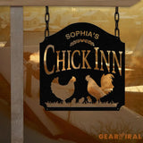Custom Chicken Metal Sign,Farm house Decor,Personalized Chicken Coop Sign Name,Chicken coop Wall Art,Hen house