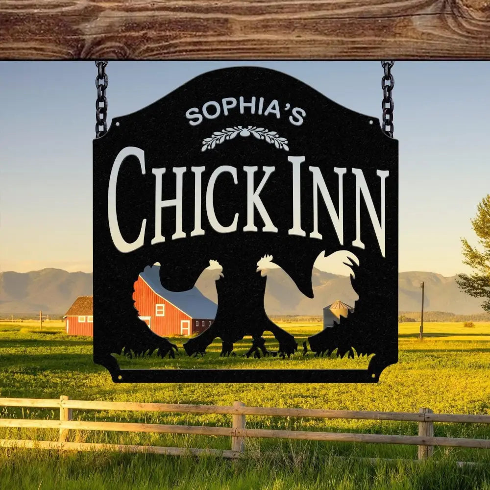 Custom Chicken Metal Sign,Farm house Decor,Personalized Chicken Coop Sign Name,Chicken coop Wall Art,Hen house