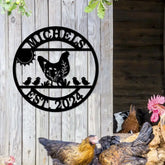 Custom Chicken Sign Farm Coop Sign Personalized Chicken Farm Sign Family Name Metal Sign for Farm House Hen House Coop