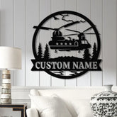 Custom Chinook Helicopter Metal Sign Personalized Military Aviation Wall Art Custom Name Metal Wall Art Helicopter