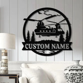 Custom Chinook Helicopter Metal Sign Personalized Military Aviation Wall Art Custom Name Metal Wall Art Helicopter