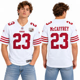 Custom Christian McCaffrey San Francisco 49ers Fan Inspired 80th Anniversary Game Jersey - White