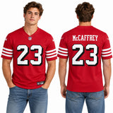Custom Christian McCaffrey San Francisco 49ers Fan Inspired Alternate Premium F.U.S.E. Stitched Premium Limited Jersey - Scarlet