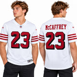 Custom Christian McCaffrey San Francisco 49ers Fan Inspired Alternate Premium F.U.S.E. Stitched Premium Limited Jersey - White