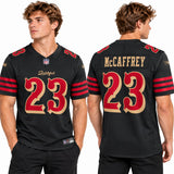 Custom Christian McCaffrey San Francisco 49ers Fan Inspired Rivalries Collection Stitched Premium Limited Jersey - Black
