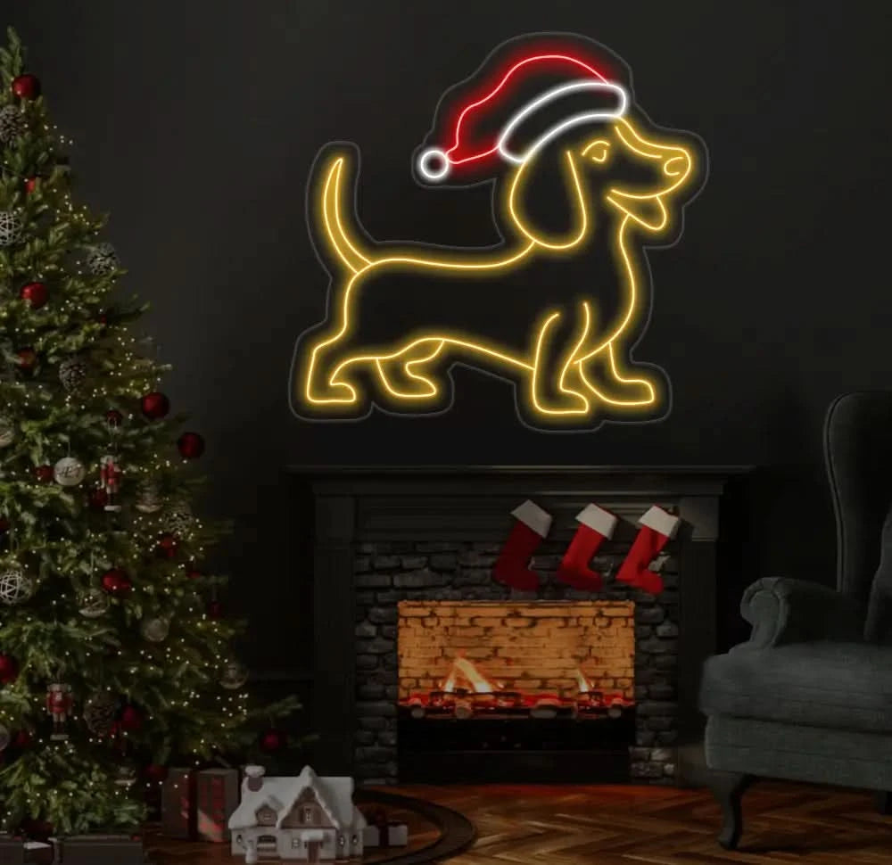 Custom Christmas Dachshund Neon Sign Christmas Dog Dachshund Mom Gift Dog Neon Sign Dog Christmas Gift Dachshund Gift