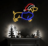 Custom Christmas Dachshund Neon Sign Christmas Dog Dachshund Mom Gift Dog Neon Sign Dog Christmas Gift Dachshund Gift