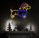 Custom Christmas Dachshund Neon Sign Christmas Dog Dachshund Mom Gift Dog Neon Sign Dog Christmas Gift Dachshund Gift