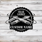 Custom Cigar Lounge Metal Sign with LED Light Personalized Smoking Cigar Name Sign Man Cave Decoration Bar Sign Gift