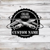 Custom Cigar Lounge Metal Sign with LED Light Personalized Smoking Cigar Name Sign Man Cave Decoration Bar Sign Gift