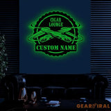 Custom Cigar Lounge Metal Sign with LED Light Personalized Smoking Cigar Name Sign Man Cave Decoration Bar Sign Gift