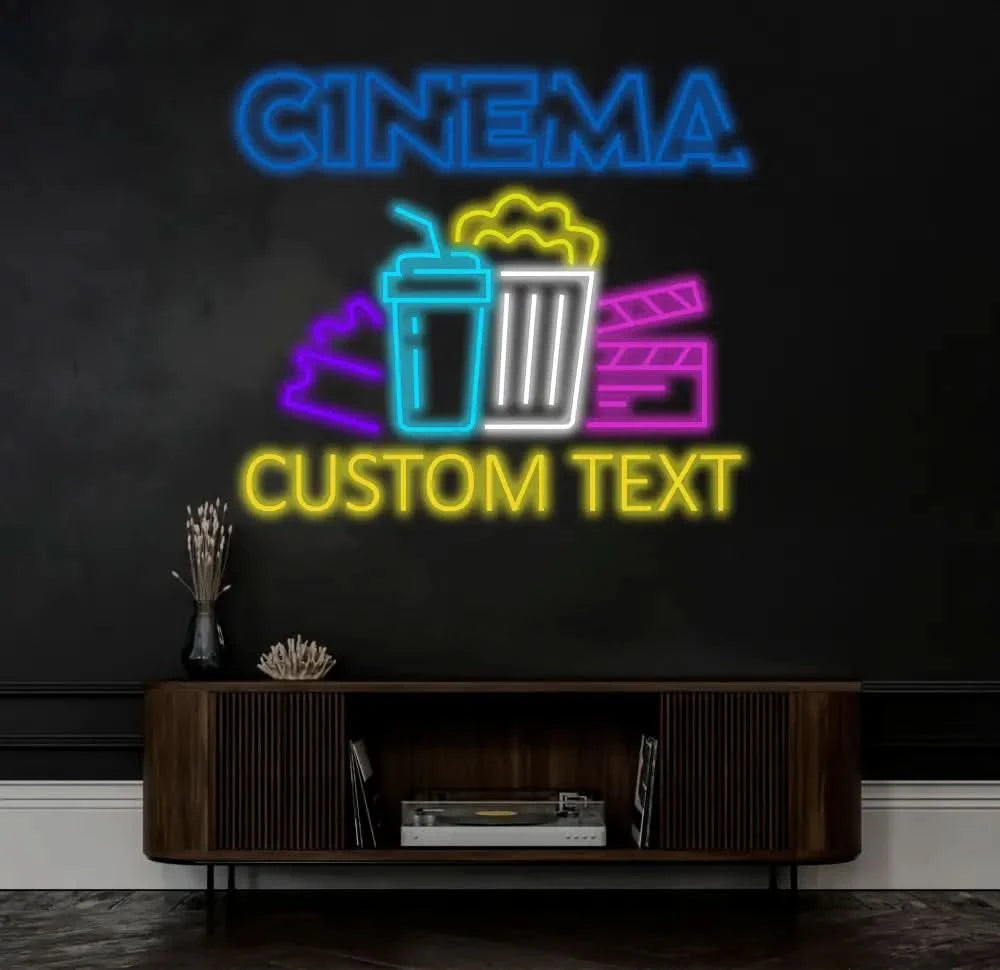 Custom Cinema Neon Sign Movie Time Neon Light Movie Theater Led Light Cinema Theater Room Wall Decor Movie Home Theater
