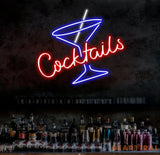 Custom Cocktails Neon Bar Sign Personalized Bar Club Neon Signs Neon Sign Home Bar Decor Bar Decoration Neon Lights