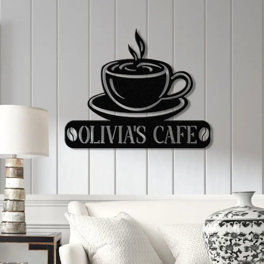 Custom Coffee Bar Metal Sign with Led Lights - Personalized Coffee Shop Sign - Cafe Bar Wall Art - Metal Coffee Decor