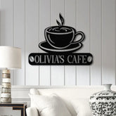 Custom Coffee Bar Metal Sign with Led Lights - Personalized Coffee Shop Sign - Cafe Bar Wall Art - Metal Coffee Decor