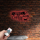 Custom Coffee Bar Metal Wall Sign-Coffee Bar Metal Wall Art-Coffee Metal Wall Decor-Coffee Led Decor-Coffee Bar Name