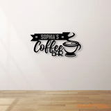 Custom Coffee Bar Metal Wall Sign-Coffee Bar Metal Wall Art-Coffee Metal Wall Decor-Coffee Led Decor-Coffee Bar Name