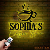 Custom Coffee Sign with Led Light- Café Wall Art - Metal Coffee Station Decor - Perfect for Coffee Lovers and Kitchen