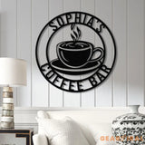 Custom Coffee Sign with Led Light- Café Wall Art - Metal Coffee Station Decor - Perfect for Coffee Lovers and Kitchen