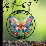 Custom Colored Butterfly Garden Sign Butterfly Garden Sign Personalized Garden Decor Custom Garden Name Sign Butterfly