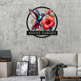 Custom Colored Hummingbird Metal Garden Stake Bird with Stakes Garden Sign Personalized Garden Name Sign Mother’s Day