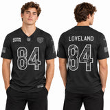Custom Colston Loveland Chicago Bears Fan Inspired 2026 Salute to Service Stitched Premium Limited Jersey - Black