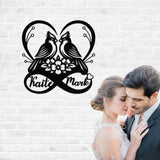 Custom Couple Cardinal Birds Metal Sign with Led Light Anniversary Gift For Parents Wedding Anniversary Metal Wall Art