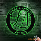 Custom Couple Name Metal Sign Family Name Sign Personalized Split Letter Last Name Wedding Wall Sign Outdoor Door