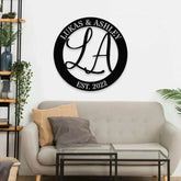 Custom Couple Name Metal Sign Family Name Sign Personalized Split Letter Last Name Wedding Wall Sign Outdoor Door