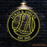 Custom Couple Name Metal Sign Family Name Sign Personalized Split Letter Last Name Wedding Wall Sign Outdoor Door