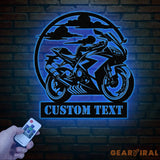 Custom Couple Trail Running Metal Wall Art with LED Lights - Personalized Runner Name Sign - Marathon Home Decor