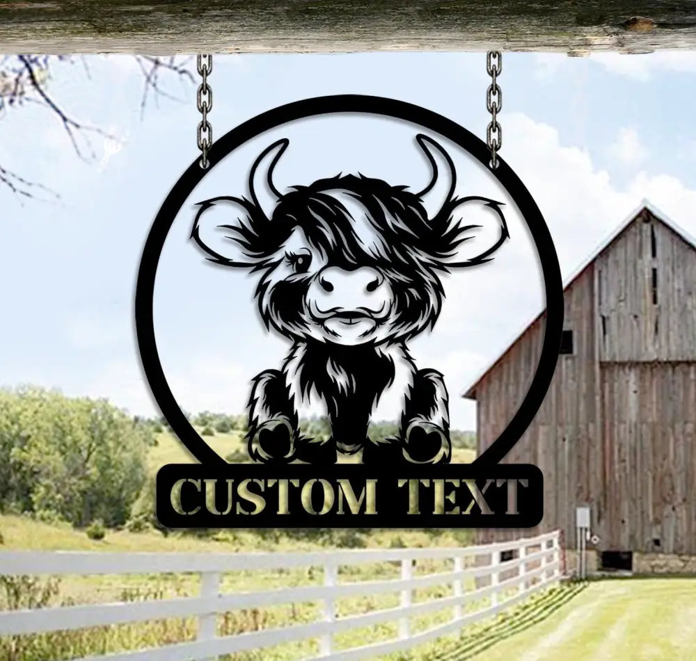 Custom Cow Farm Metal Wall Art - Cow Farm sign - Buffalo Farm Sign - Personalized Cow Farm Metal sign | GearViral