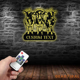 Custom Cow Metal Sign with Led Light Cow Cattle Metal Wall Art Custom Cow Farm Sign Cow Ranch Decor Cows Gift Cow