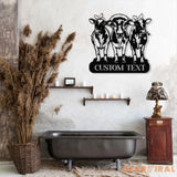 Custom Cow Metal Sign with Led Light Cow Cattle Metal Wall Art Custom Cow Farm Sign Cow Ranch Decor Cows Gift Cow