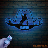 Custom Cowboy Hat Metal Sign Personalized Rodeo Wall Art Western Ranch Decor Cowboy Name Sign Rustic Ranch Metal Art