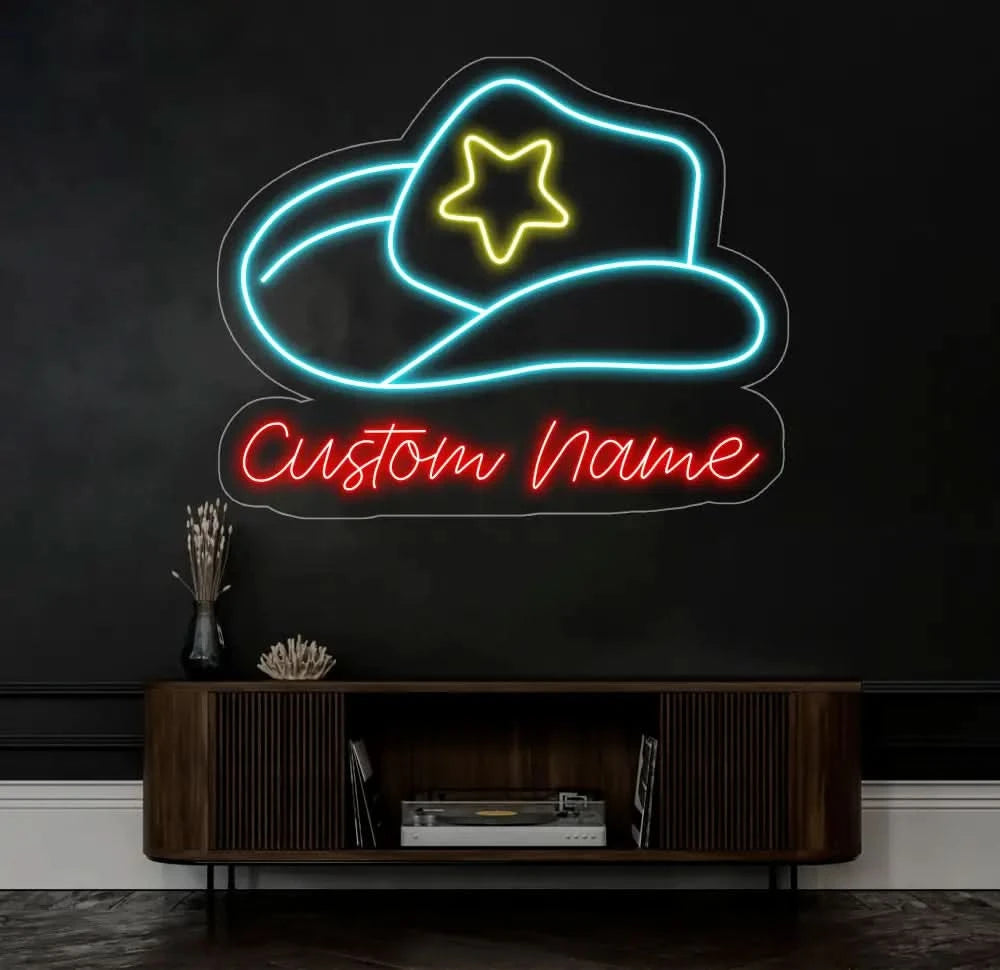Custom Cowboy Hat Neon Sign Cowboy Straw Hat Neon Sign Cowboy Hat With Name Sign Cowgirl Led Neon Sign Western Neon