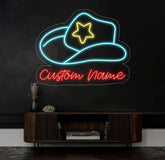 Custom Cowboy Hat Neon Sign Cowboy Straw Hat Neon Sign Cowboy Hat With Name Sign Cowgirl Led Neon Sign Western Neon