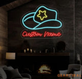Custom Cowboy Hat Neon Sign Cowboy Straw Hat Neon Sign Cowboy Hat With Name Sign Cowgirl Led Neon Sign Western Neon