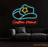 Custom Cowboy Hat Neon Sign Cowboy Straw Hat Neon Sign Cowboy Hat With Name Sign Cowgirl Led Neon Sign Western Neon
