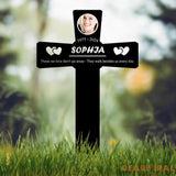 Custom Cross Photo Grave Marker Temporary Grave Marker With Photo Outdoor Memorial Plaque Sympathy Plaque Remembrance