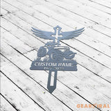 Custom Cross Tractor Memorial Metal Yard Stake - Tractor Metal Stake - Tractor Memorial Gift - Tractor Sign | GearViral