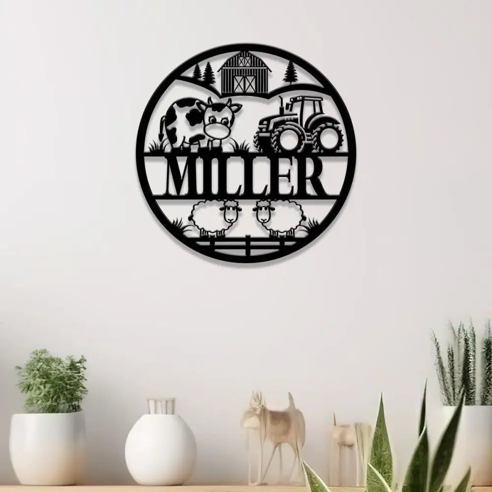 Custom Cute Farm Animals Name Sign with Led Light Personalized Farm Animals Metal Sign Farm Animals Sign Nursery Decor